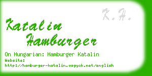 katalin hamburger business card